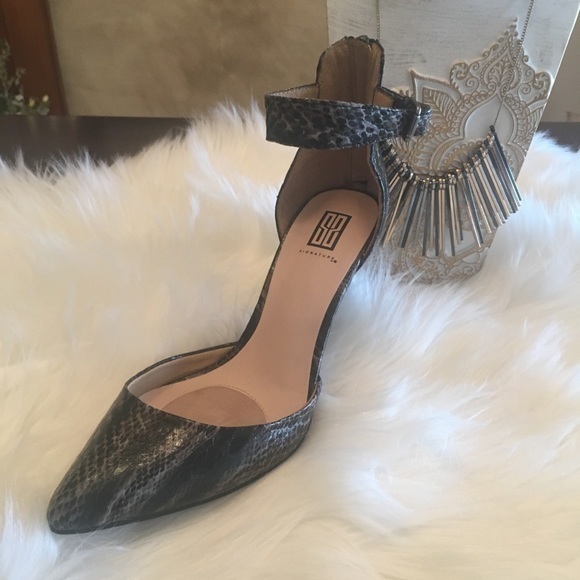 Signature Brand Snake Skin Heels